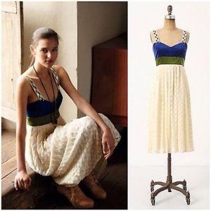 NWOT Anthropologie Madchen Flocked Velvet Dress 4